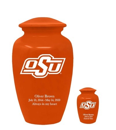 Oklahoma State University Cowboys Orange Cremation Urns