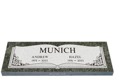 Open Book Granite Headstone For Two 36 x 12