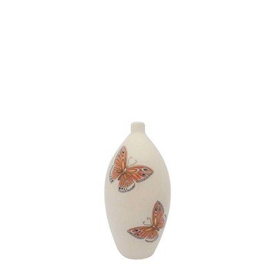 Orange Butterfly Keepsake Cremation Urn