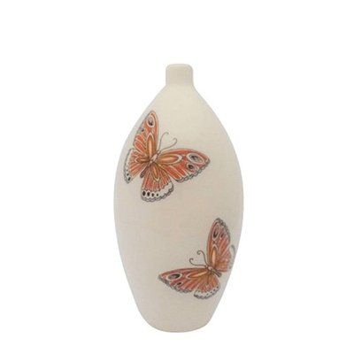 Orange Butterfly Medium Cremation Urn