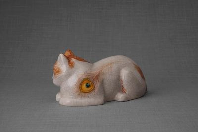 Orange Cat Resting Ceramic Urn