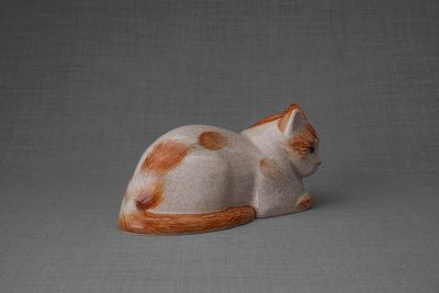 Orange Cat Resting Ceramic Urn