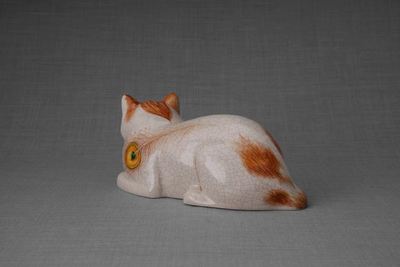 Orange Cat Resting Ceramic Urn