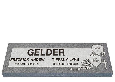 Our Hearts Companion Granite Headstone 40 x 14