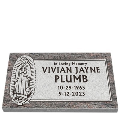 Our Lady of Guadalupe Granite Grave Marker 24 x 12