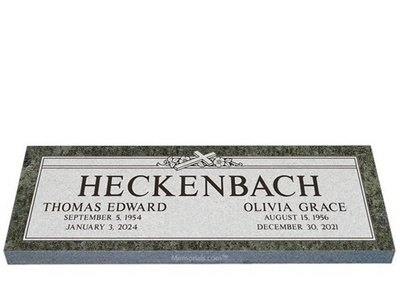 Our Memories Live on Companion Granite Headstone 40 x 14