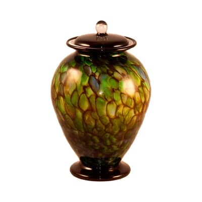 Palm Drops Glass Cremation Urn For Two