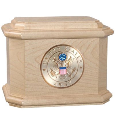 Patriot Army Maple Wood Urn