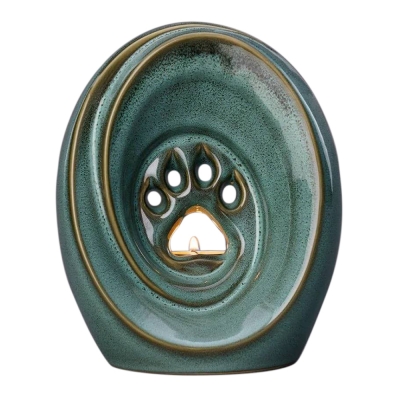 Paw Print Sage Ceramic Urn