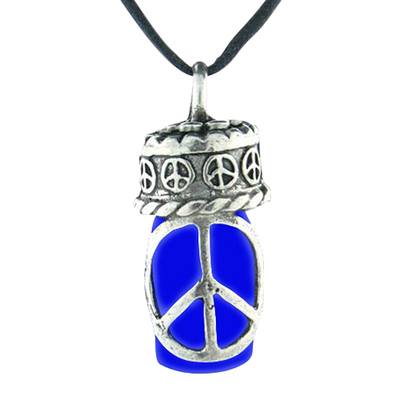 Peace Blue Cremation Urn Necklace