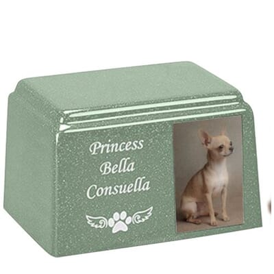 Peace Rectangle Cultured Pet Photo Urn