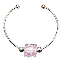 Pink Cube Bead Ash Bracelet