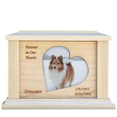 Pet Heart Picture Cremation Urn Large