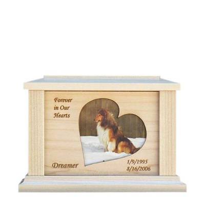 Pet Heart Picture Cremation Urn - Medium