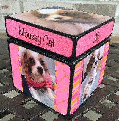 Photo Cube Small Pet Urn with Lid Photo