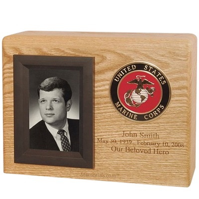 Photo Medallion Wood Cremation Urn