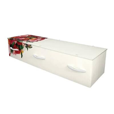 Pink & Red Rose Cremation Casket