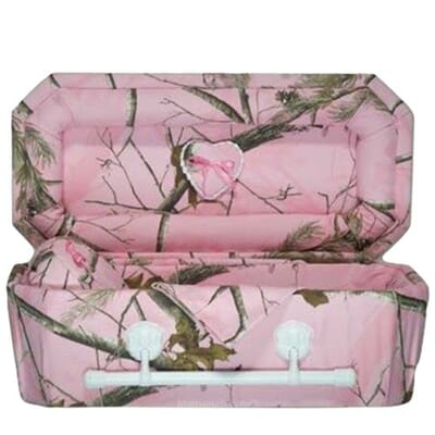 Pink Camouflage Medium Child Casket