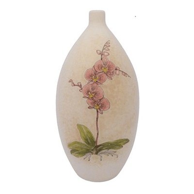 Pink Orchid Plant Ceramic Cremation Urn