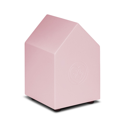 Pink Paw Print Dog House Cremation Urn