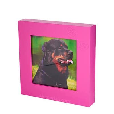 Pink Paw Print Medium Photo Frame Cremation Urn