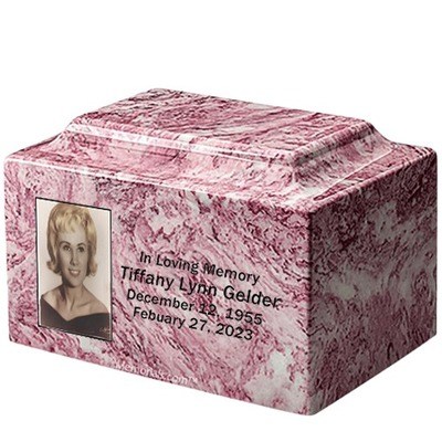 Pink Princess Marble Photo Urn