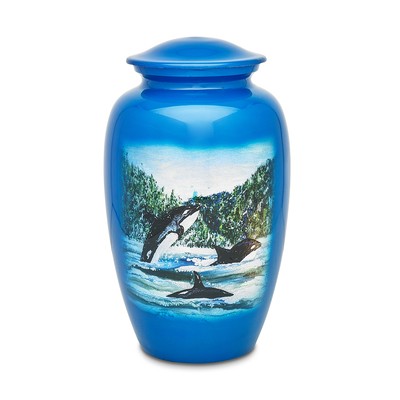 Pod of Playful Orcas Cremation Urn