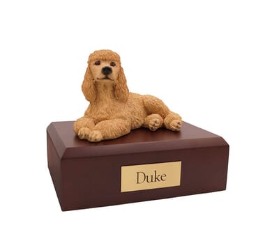 Poodle Apricot Laying Dog Urns