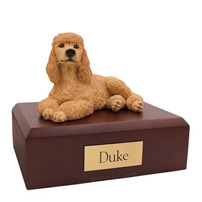 Poodle Apricot Laying Large Dog Urn