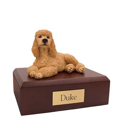 Poodle Apricot Laying Medium Dog Urn