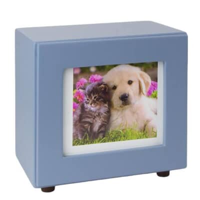 Powder Blue Small Photo Pet Urn