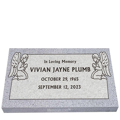 Praying Angels Granite Grave Marker 24 x 12