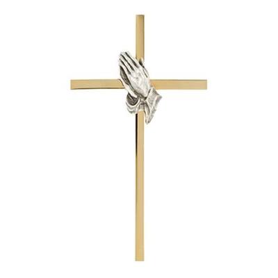 Praying Hands Cross Urn Applique