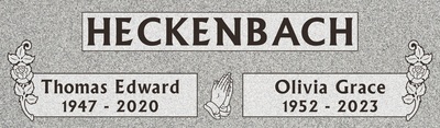Praying Hands Rose Companion Granite Headstone