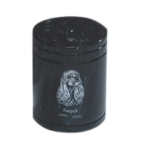 Black Medium Pet Marble Urn