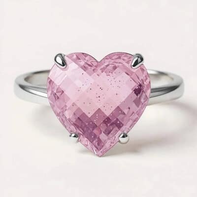 Princess Heart Cremation Diamond Ring