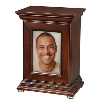 Pristine Photo Wooden Urn