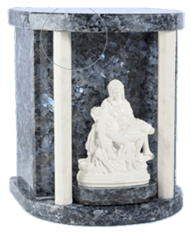 Lady Pieta Blue Pearl Cremation Urn