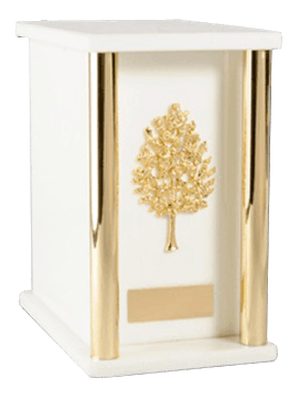 White Column Cremation Urn