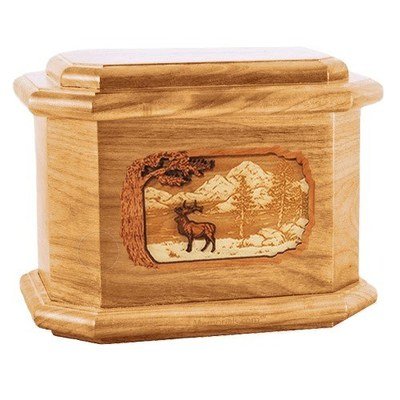 Elk Oak Octagon Cremation Urn