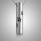 Pet Paw Onyx Cylinder Memorial Jewelry V