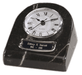 Marble Clock Black Keepsake Urn