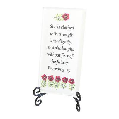 Pure Strength and Dignity Glass Plaque