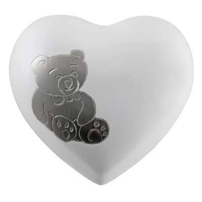 Pure Teddy Bear Keepsake Heart Urn
