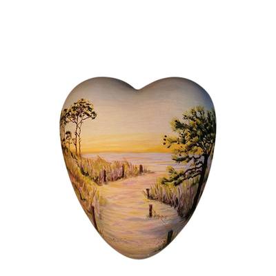 Quiet Lake Heart Ceramic Keepsake Urn