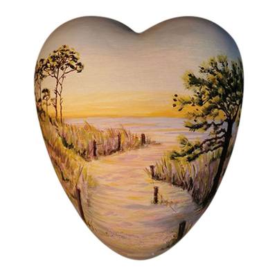 Quiet Lake Heart Ceramic Urn