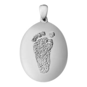 Regular Casing Sterling Silver Foot Print Keepsakes