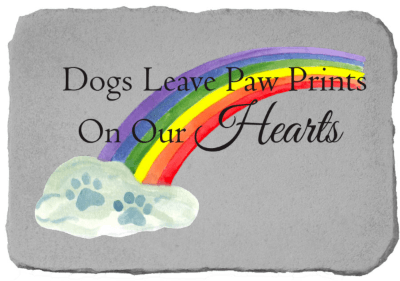 Rainbow Paw Prints Memory Stone