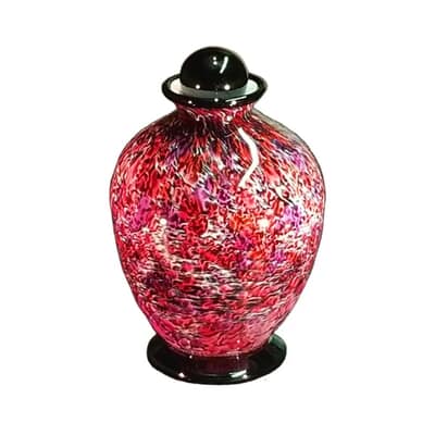Red Glass Urn For Two