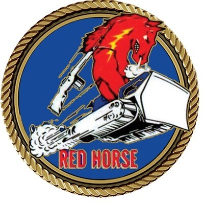 Red Horse Bulldozer Large Medallion